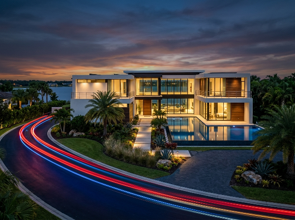 Florida home at sunset